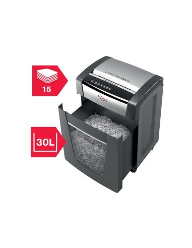 Destructora de documentos rexel momentum m515 capacidad de corte 15 hojas destruye grapas y clips papelera 30 l