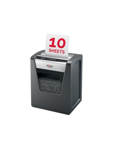 Destructora de documentos rexel momentum m510 capacidad de corte 10 hojas destruye grapas y clips papelera 23 l