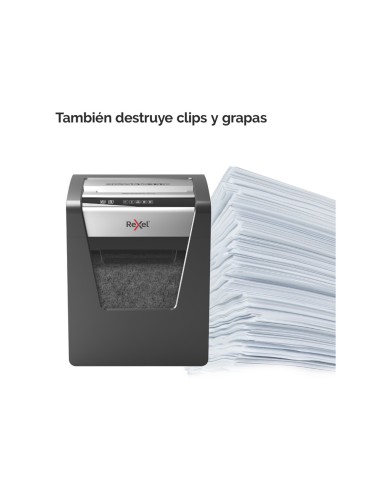 Destructora de documentos rexel momentum m510 capacidad de corte 10 hojas destruye grapas y clips papelera 23 l