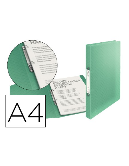Carpeta esselte 2 anillas 25 mm din a4 colour ice polipropileno color verde