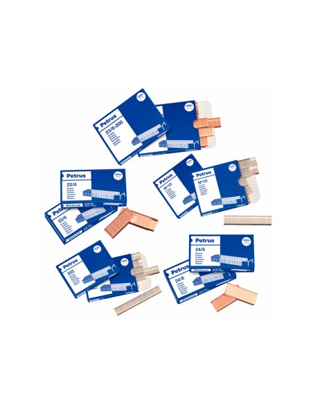 Grapas petrus cobreadas 22 8 caja de 1000