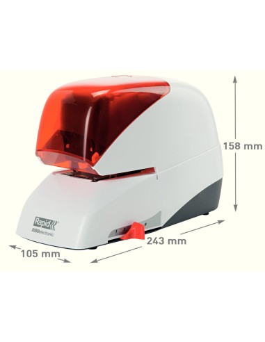 Grapadora electrica rapid 5050e capacidad 50 hojas usa casette grapas 5050e color plata naranja
