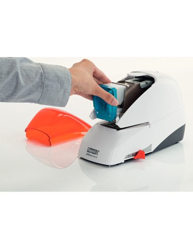 Grapadora electrica rapid 5050e capacidad 50 hojas usa casette grapas 5050e color plata naranja