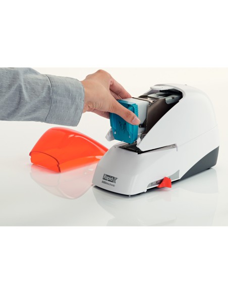 Grapadora electrica rapid 5050e capacidad 50 hojas usa casette grapas 5050e color plata naranja Grapadora electrica rapid 5050e capacidad 50 hojas usa casette grapas 5050e color plata naranja