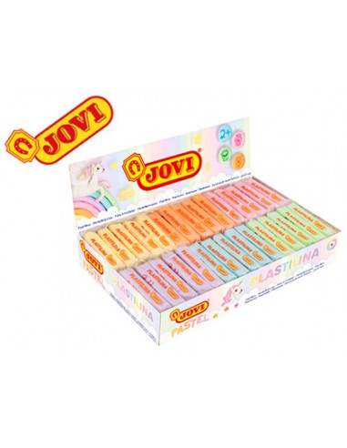 Plastilina jovi 70 tamano pequeno caja de 30 unidades colores pastel surtidos 50g