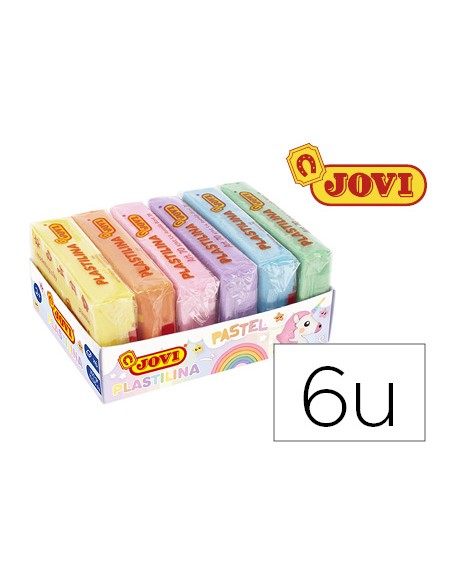 Plastilina jovi 70 tamano pequeno caja de 6 unidades colores pastel surtidos 50g Plastilina jovi 70 tamano pequeno caja de 6 unidades colores pastel surtidos 50g