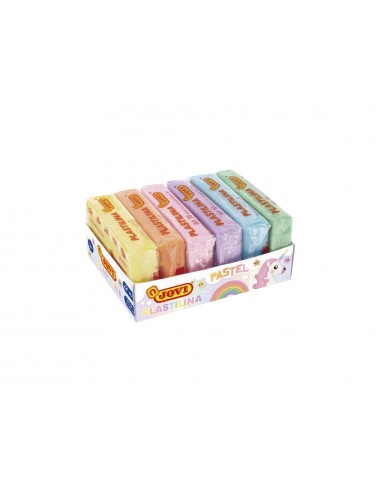 Plastilina jovi 70 tamano pequeno caja de 6 unidades colores pastel surtidos 50g