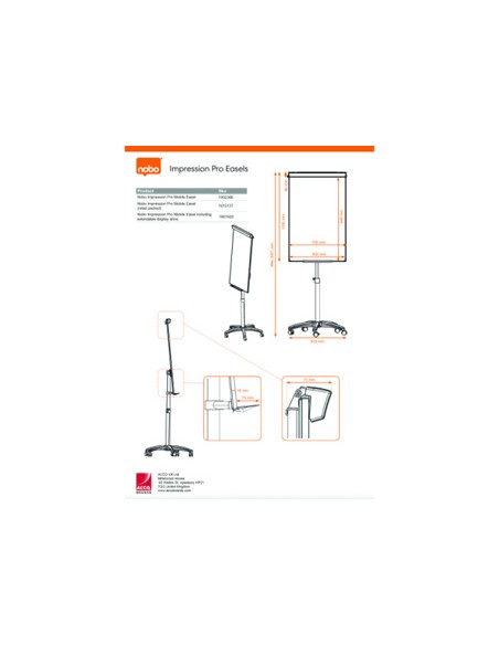 Pizarra conferencia nobo classic nano clean magnetica acero lacado 2000x600x700 mm