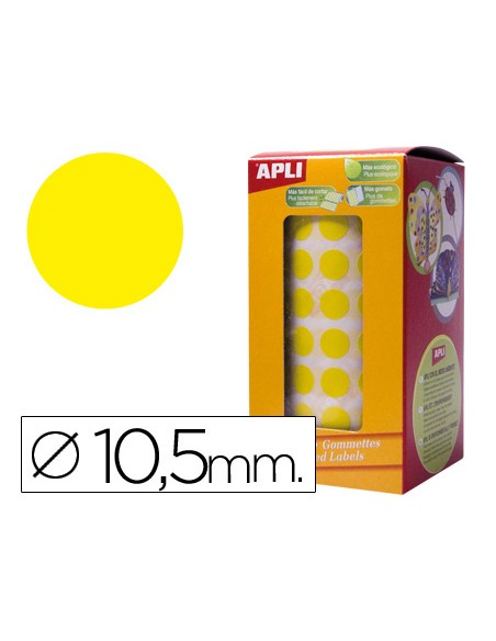 Gomets autoadhesivos circulares 105mm amarillo en rollo