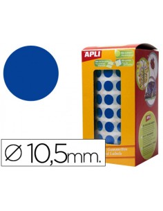 Gomets autoadhesivos circulares 105mm azul en rollo