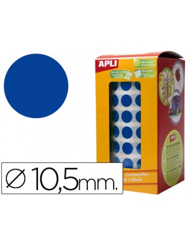 Gomets autoadhesivos circulares 105mm azul en rollo