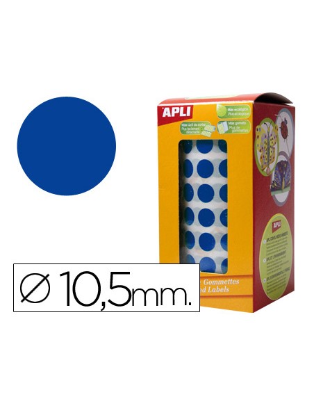 Gomets autoadhesivos circulares 105mm azul en rollo