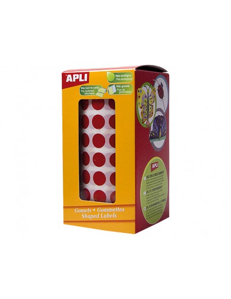 Gomets autoadhesivos circulares 105 mm rojo en rollo