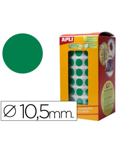 Gomets autoadhesivos circulares 105mm verde en rollo