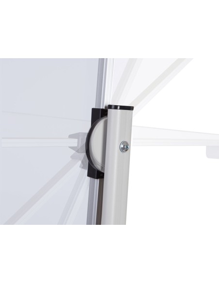 Pizarra blanca rocada volteable doble cara acero lacado magnetico con bandejas accesorios 120x90 cm