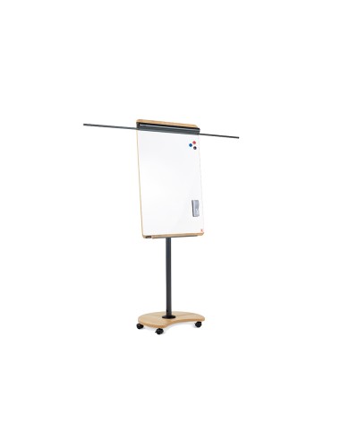 Pizarra blanca rocada gama natural movil lacada magnetica con 2 brazos abatibles 69x99 cm