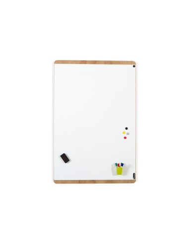 Pizarra blanca rocada lacada magnetica tablero color roble 100x150 cm