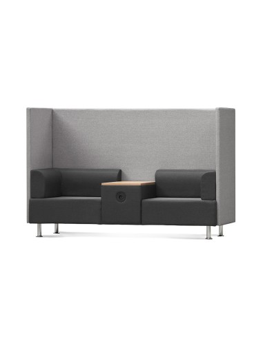 Sofa rocada 2 plazas mesa tapizado color negro gris 200x129x68 cm