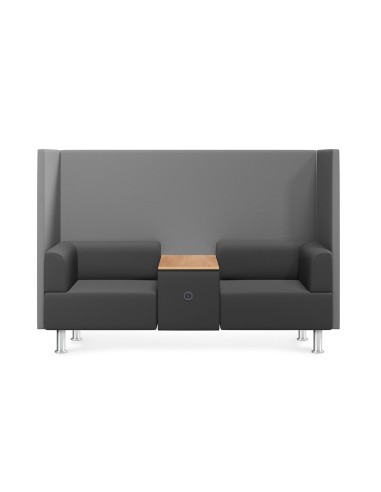 Sofa rocada 2 plazas mesa tapizado color negro gris 200x129x68 cm