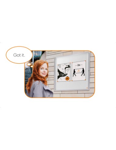 Vitrina de anuncio nobo premium plus blanca magnetica para exterior 8 x din a4 692x972x45 mm