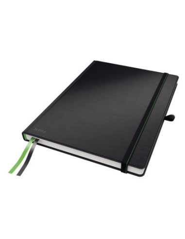 Cuaderno con gomilla leitz complete tapa dura din a4 80 hojas cuadro 5 mm color negro