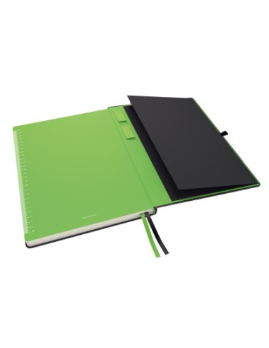 Cuaderno con gomilla leitz complete tapa dura din a4 80 hojas cuadro 5 mm color negro