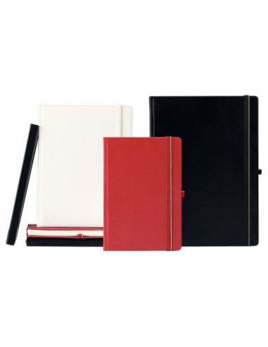 Cuaderno con gomilla leitz complete tapa dura din a4 80 hojas cuadro 5 mm color negro
