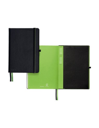 Cuaderno con gomilla leitz complete tapa dura din a4 80 hojas cuadro 5 mm color negro