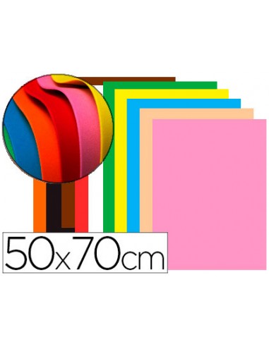 Goma eva liderpapel 50x70cm 60g m2 espesor 15mm colores surtidos