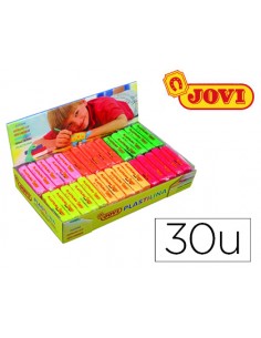Plastilina jovi 70f tamano pequeno caja de 30 unidades colores fluorescentes surtidos