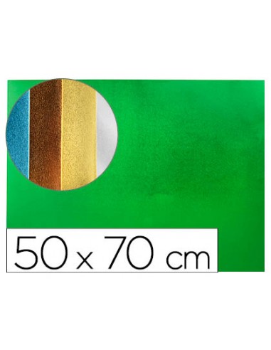 Goma eva liderpapel 50x70 cm espesor 2 mm metalizada verde