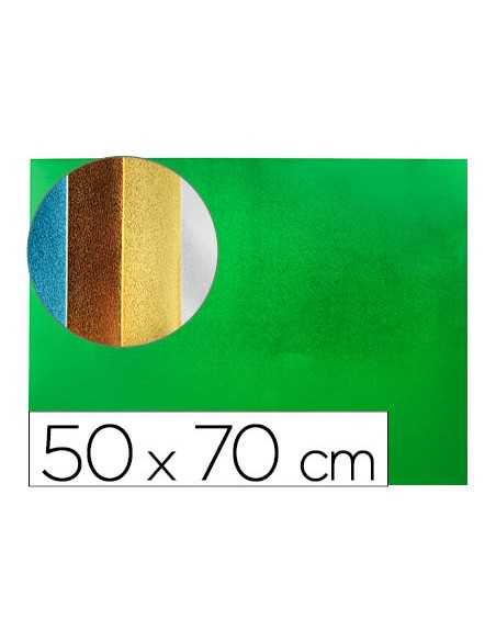 Goma eva liderpapel 50x70 cm espesor 2 mm metalizada verde