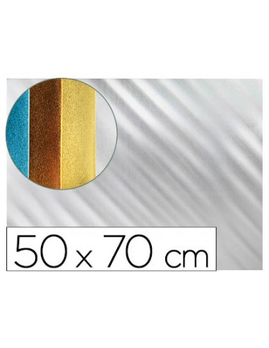 Goma eva liderpapel 50x70 cm espesor 2 mm metalizada plata