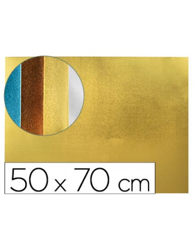 Goma eva liderpapel 50x70 cm espesor 2 mm metalizada oro