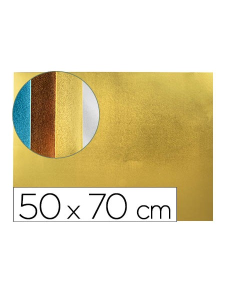 Goma eva liderpapel 50x70 cm espesor 2 mm metalizada oro