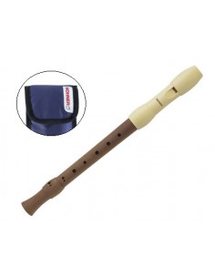 Flauta hohner alegra madera peral dos piezas con boquilla plastico marfil en funda azul