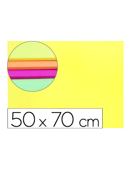 Goma eva liderpapel 50x70cm 60g m2 espesor 2mm fluor amarillo