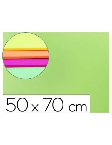 Goma eva liderpapel 50x70cm 60g m2 espesor 2mm fluor verde