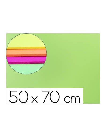 Goma eva liderpapel 50x70cm 60g m2 espesor 2mm fluor verde
