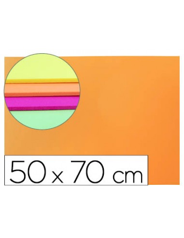 Goma eva liderpapel 50x70cm 60g m2 espesor 2mm fluor naranja