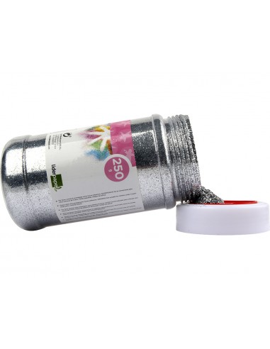 Purpurina liderpapel fantasia color plata metalizado bote de 250 gr