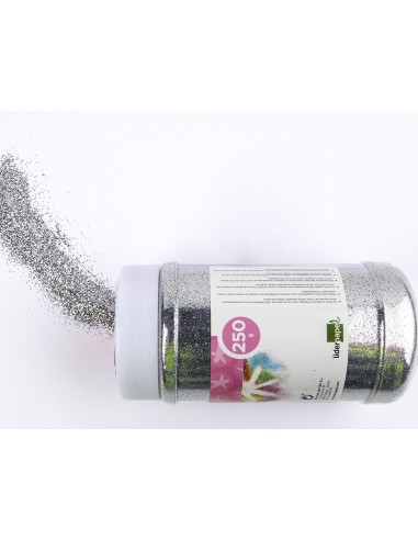 Purpurina liderpapel fantasia color plata metalizado bote de 250 gr