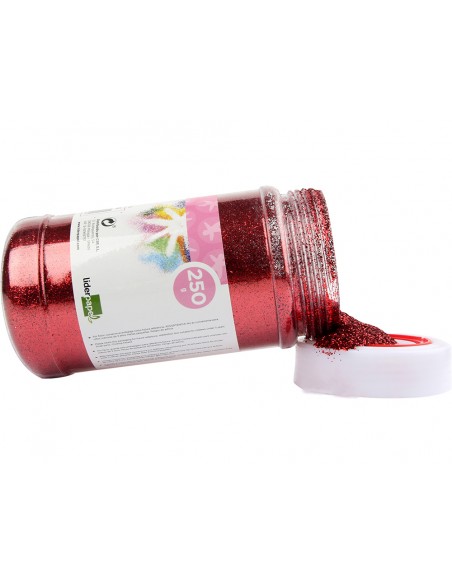 Purpurina liderpapel fantasia color rojo metalizado bote de 250 gr