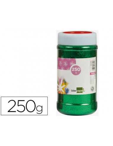 Purpurina liderpapel fantasia color verde metalizado bote de 250 gr