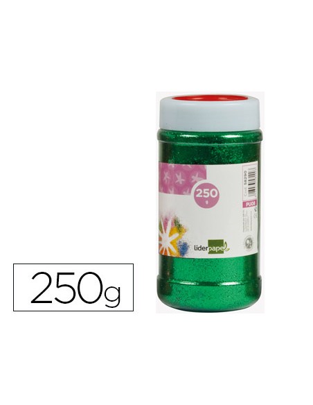 Purpurina liderpapel fantasia color verde metalizado bote de 250 gr