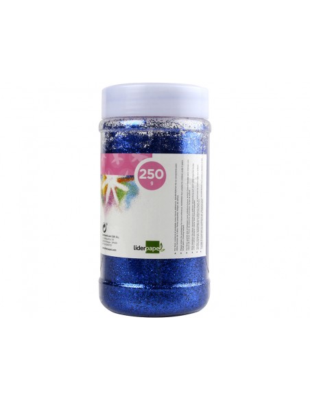 Purpurina liderpapel fantasia color azul metalizado bote de 250 gr