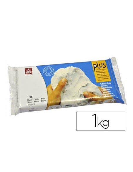 Arcilla sio 2 plus que endurece al aire blanco paquete de 1 kg