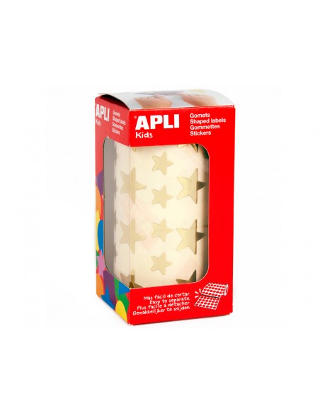 Gomets apli estrella oro rollo de 2360 unidades