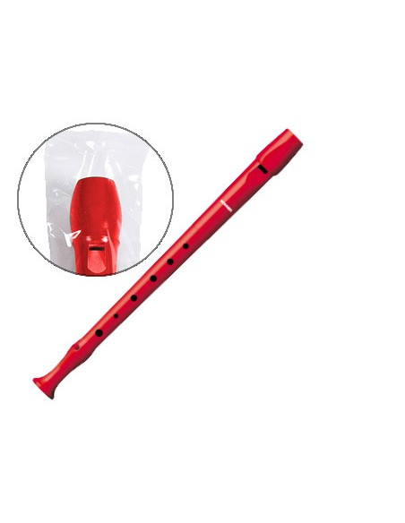 Flauta hohner 9508 color roja funda verde y transparente