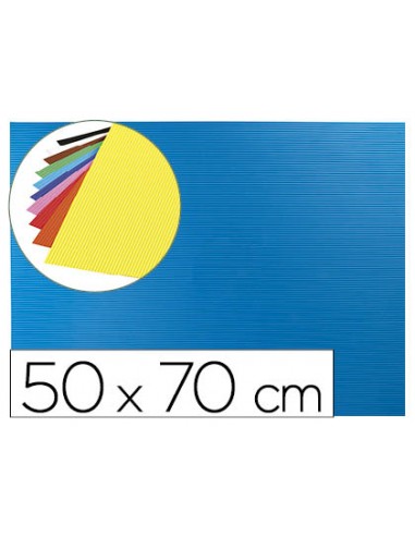 Goma eva ondulada liderpapel 50x70cm 22mm de espesor azul claro